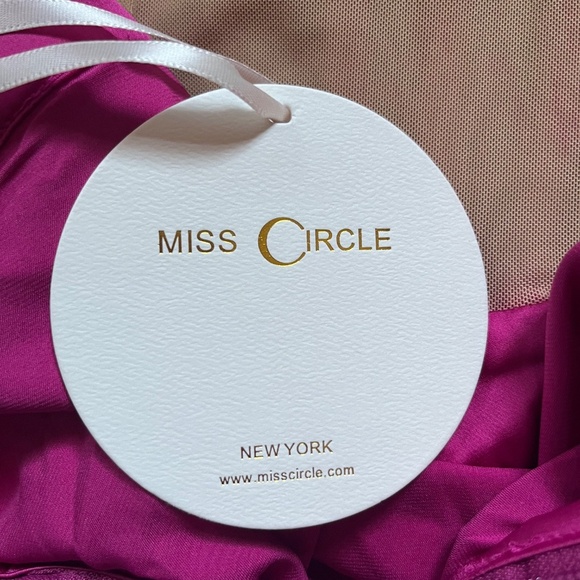 Miss Circle Fuchsia Darlene Crystal Corset Satin Cocktail Formal Dress NWT Sz S - Picture 6 of 11